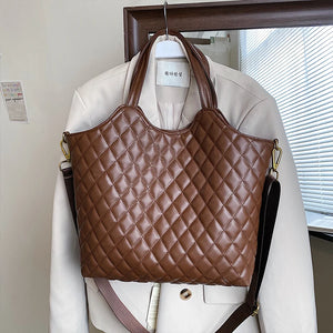 Women Plaid Totes Large Capacity Shoulder Bag Casual Handbags