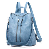 Women Travel Backpack High Soft PU Leather School Girls Backpack
