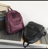 Women Travel Backpack Soft PU Leather Girls School Backpack