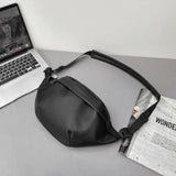 Women's Fanny Pack High PU Leather Waist Bag Casual Shoulder Chest Bags