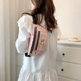 Canvas Waist Bag Shoulder Crossbody Chest Bags Handbag Female Belt Bag