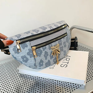 Canvas Waist Bag Shoulder Crossbody Chest Bags Handbag Female Belt Bag