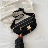 Canvas Waist Bag Shoulder Crossbody Chest Bags Handbag Female Belt Bag