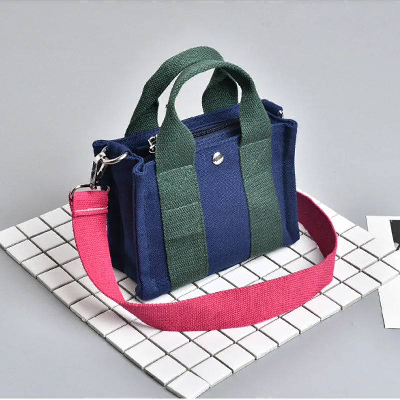 Canvas Clash Single Shoulder Crossbody Large Capacity Female Bags