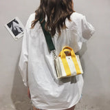 Canvas Clash Single Shoulder Crossbody Large Capacity Female Bags