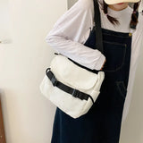 Canvas Large Capacity Women's Shoulder Bag Solid Color Casual Female Crossbody