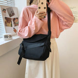 Canvas Large Capacity Women's Shoulder Bag Solid Color Casual Female Crossbody