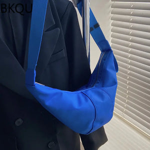 Canvas Shoulder Crossbody Bags Green Half Moon Handbags