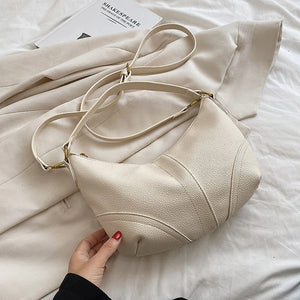 Women's PU Leather Shoulder Bag Half Moon Shape
