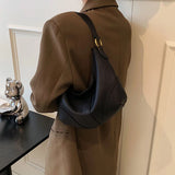 Women's PU Leather Shoulder Bag Half Moon Shape