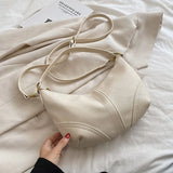 Women's PU Leather Shoulder Bag Half Moon Shape