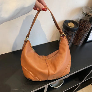 Women's PU Leather Shoulder Bag Half Moon Shape