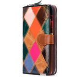 Women's Plaid Leather Clutch Purse