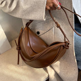 Women's Soft PU Leather Saddle Bag Crossbody Handbag