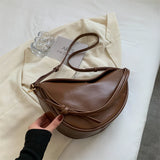 Women's Soft PU Leather Saddle Bag Crossbody Handbag
