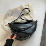 Women's Soft PU Leather Saddle Bag Crossbody Handbag