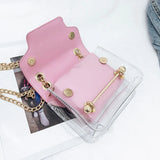 Women's Transparent Shoulder Bag PU Leather Messenger Bag