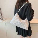 Women's Denim Shoulder Bag Plaid Lady Travel Handbag