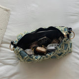 Women's Denim Shoulder Bag Plaid Lady Travel Handbag