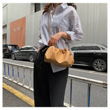 Women Clutch Bag Pleated Dumpling Shoulder Messenger Bag