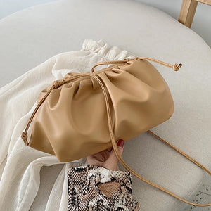 Women Clutch Bag Pleated Dumpling Shoulder Messenger Bag