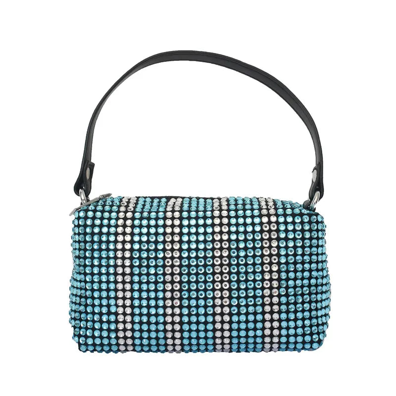 Diamond Top-Handle Bag Small Square Handbag Evening Clutch Purses