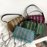 Diamond Top-Handle Bag Small Square Handbag Evening Clutch Purses