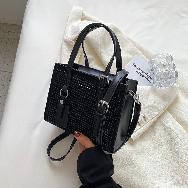 Diamond Women Party Handbag Ladies Shoulder Crossbody Texture Pu All-match Tote