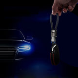 Leopard Head Metal Keychain with Diamond, Leather Hand Strap, Car Keyring