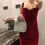 Diamonds Basket Bag Women Handbag Shinny Rhinestone Shoulder Crossbody Bag