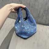 Rhinestone Evening Party Bucket Purse Crossbody Shoulder Bag