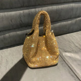 Diamonds Basket Bag Women Handbag Shinny Rhinestone Shoulder Crossbody Bag