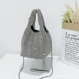 Diamonds Basket Bag Women Handbag Shinny Rhinestone Shoulder Crossbody Bag