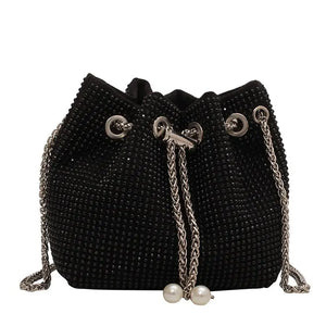 Diamonds Evening Bucket Women Handbag Rhinestones Shoulder Bags