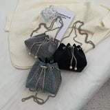 Diamonds Evening Bucket Women Handbag Rhinestones Shoulder Bags