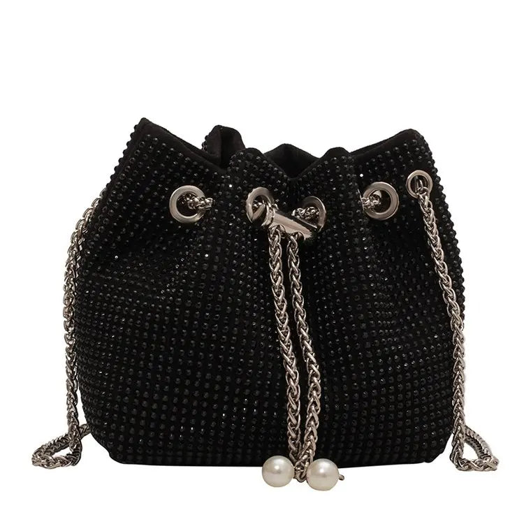 Diamonds Evening Bucket Women Handbag Rhinestones Shoulder Bags