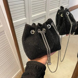Diamonds Evening Bucket Women Handbag Rhinestones Shoulder Bags