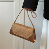 Diamonds Shoulder Bag for Women All-match Underarm Bags Texture Pu Leather