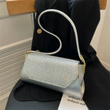 Diamonds Shoulder Bag for Women All-match Underarm Bags Texture Pu Leather