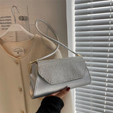 Diamonds Shoulder Bag for Women All-match Underarm Bags Texture Pu Leather