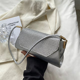 Diamonds Shoulder Bag for Women All-match Underarm Bags Texture Pu Leather