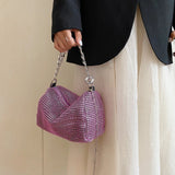 Diamonds Shoulder Crossbody Square Bags For Women Small Zipper Handbag
