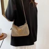 Diamonds Shoulder Crossbody Square Bags For Women Small Zipper Handbag