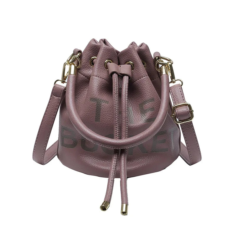 Drawstring Bucket Bag Candy Shoulder Crossbody Tote
