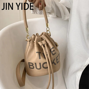 Drawstring Bucket Bag Candy Shoulder Crossbody Tote