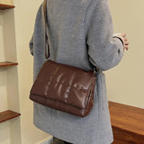 Plaid Shoulder Bag Flap Messenger Crossbody Retro Handbag