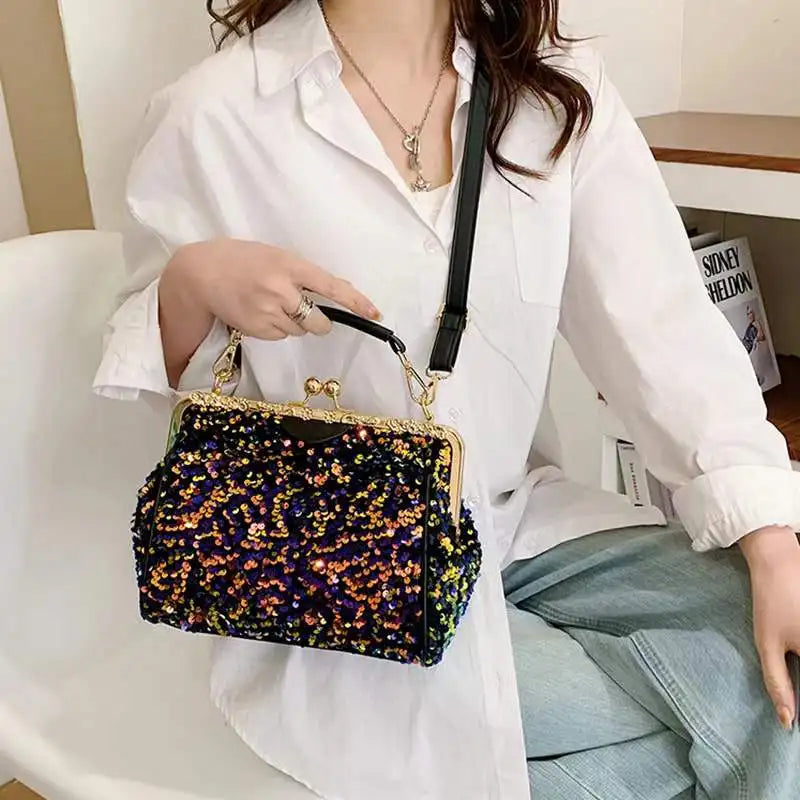 Colorful Sequined One-shoulder Women's Bag Casual Diagonal Bag