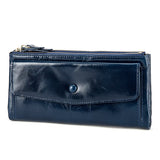 Women's Leather Checkbook Organizer Wallet Clutch