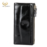 Women's Leather Long Checkbook Organizer Wallet Clutch 6032