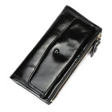 Women's Leather Long Checkbook Organizer Wallet Clutch 6032